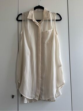 MINKPINK Sleeveless Button-Front Tunic in Cream